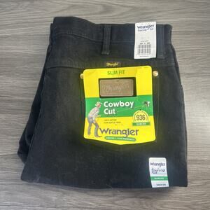 Wrangler Cowboy Cut 936WBK Slim Fit Jeans Mens 38x36 Black NWT Western